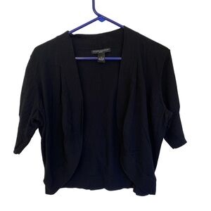Elena Solano Black Open-Front Cropped Cardigan 1X